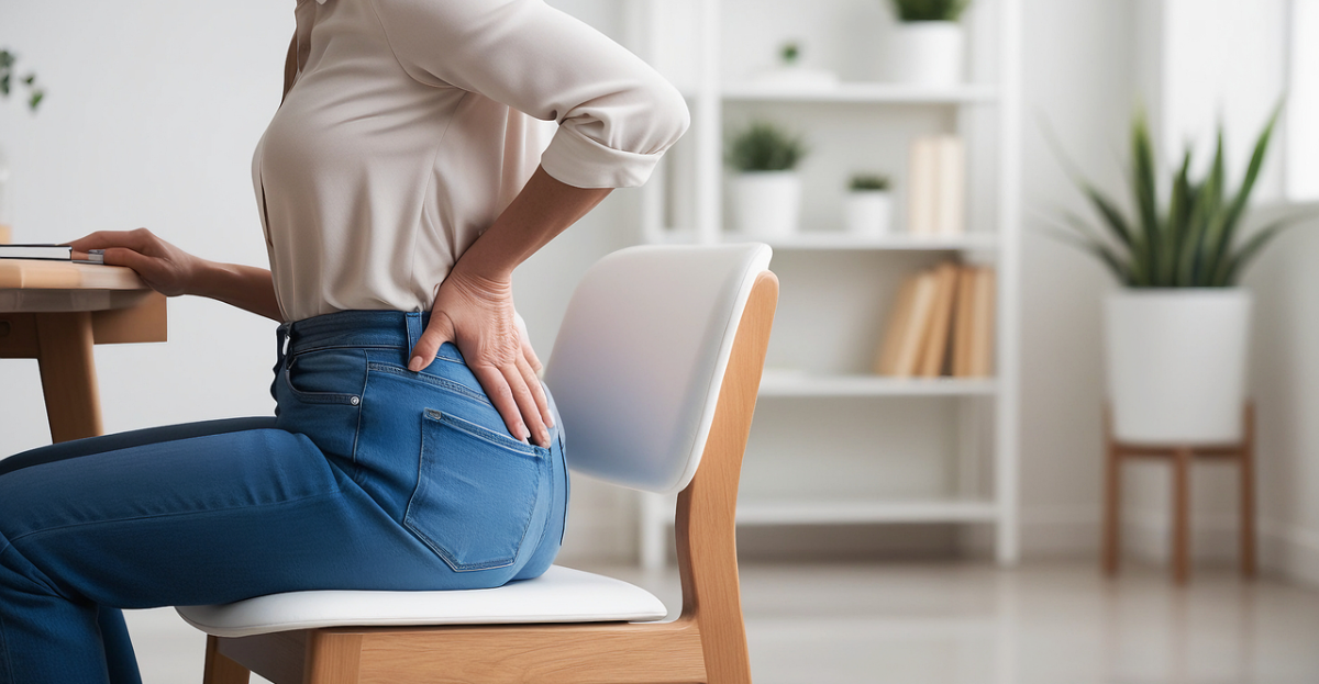 Lady with back pain